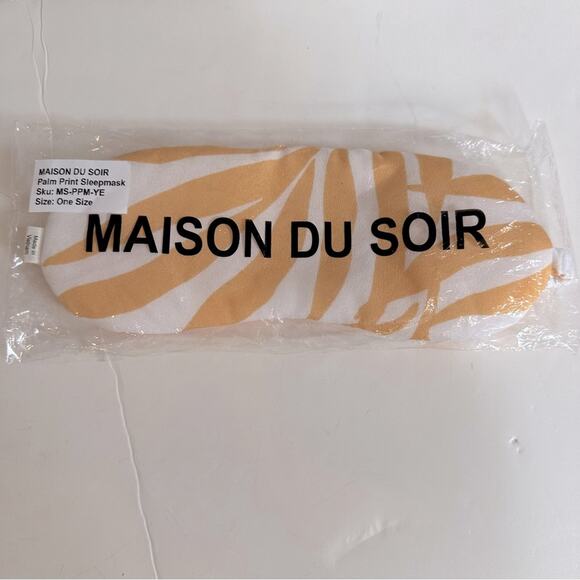 Maison Du Soir Magnolia Luxe Sleep Eye Mask New in package NIP Orange White - Picture 8 of 9
